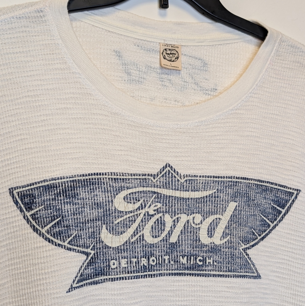 Lucky Brand Ford Motor Co Detroit Waffle Knit Thermal Shirt Men’s L - Picture 3 of 11
